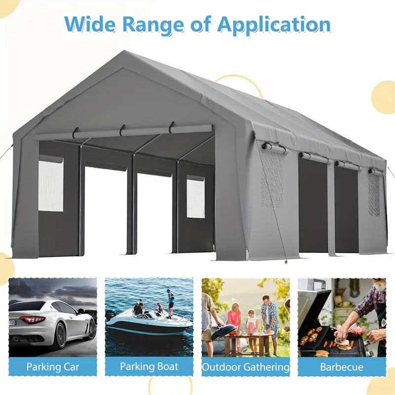 13x25ft Carport Portable Garage Car Top Heavy Duty Carport With Mesh Windows And Removable Sidewalls 6c5c2b12-6a74-496f-9d34-9411fe0bfec4