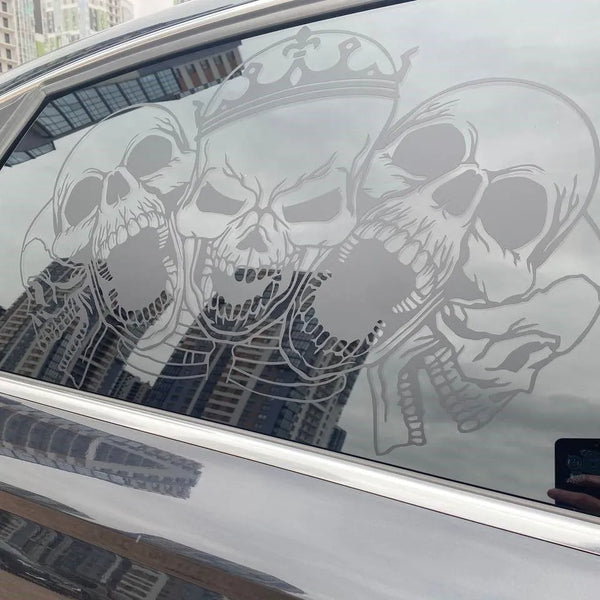 Car sticker "Skulls" matte black 7014453705