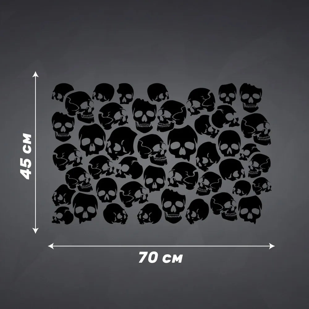 Skulls car window sticker black matte 70x45 cm 7073982892