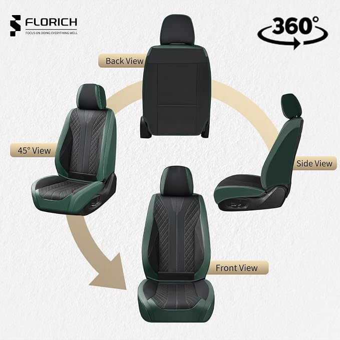 Universal Seat Covers — Full Set — Black / Green