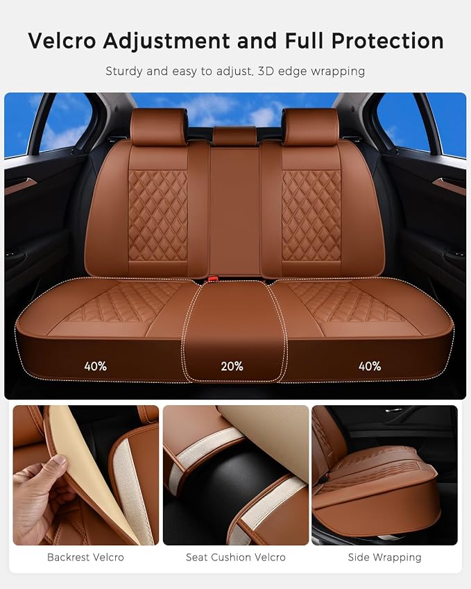 Universal Seat Covers — Rear Seat — Brown