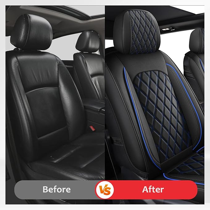 Car Seat Covers — Front Seat — Blue / Black