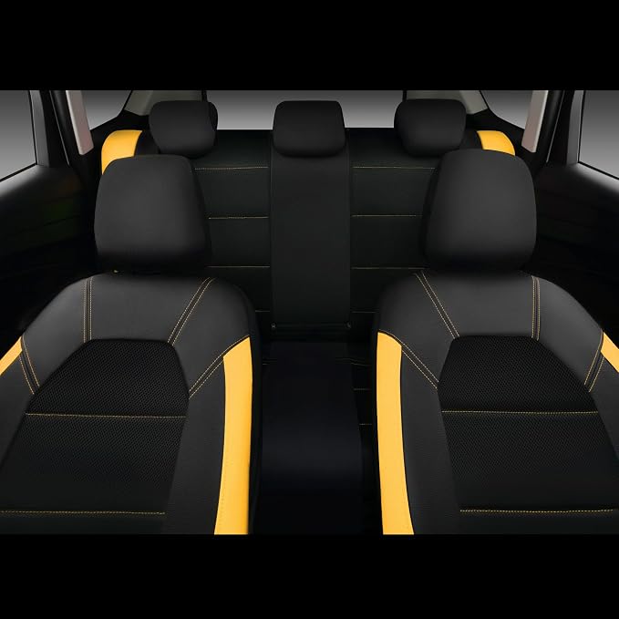 Universal Seat Covers — Full Set — Black / Yellow