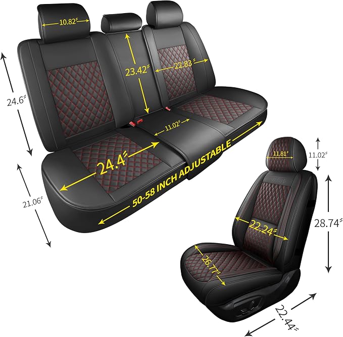 Universal Seat Covers — Front Seat — Black / Red