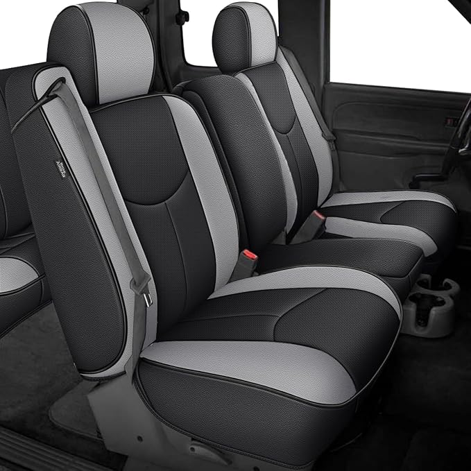 Seat Covers for Chevrolet Silverado / GMC Sierra — Full Set — Black / Gray