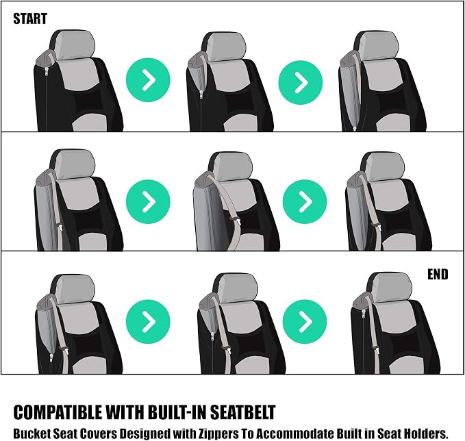 Universal Fabric Seat Covers — Front Seat — Beige