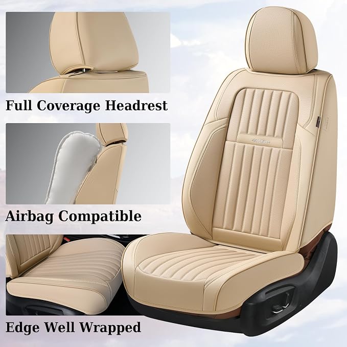 Universal Seat Covers — Full Set — Beige