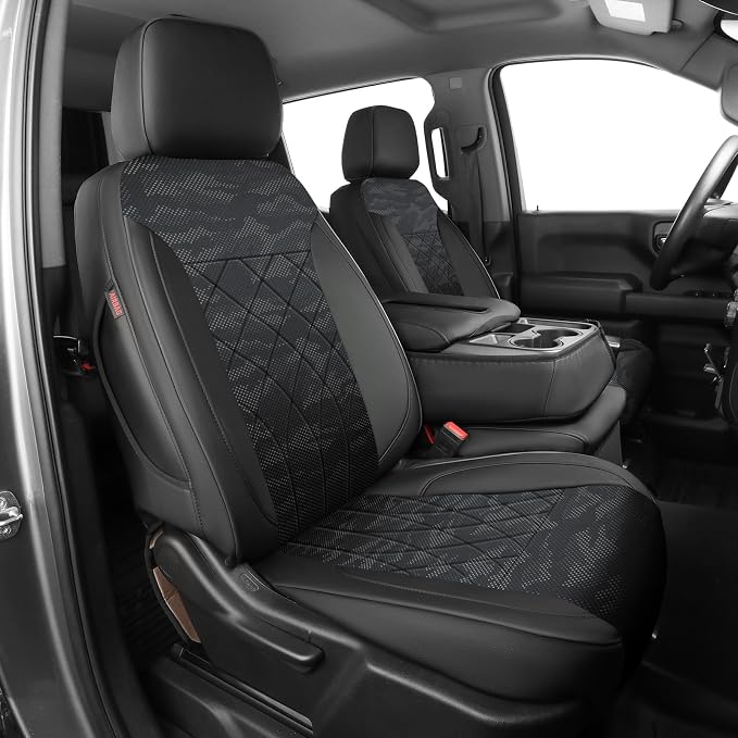 Faux Leather Seat Covers for Chevrolet Silverado — Black / Gray