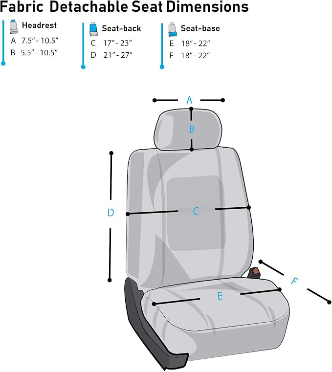 Universal Fabric Seat Covers — Front Seat — Red