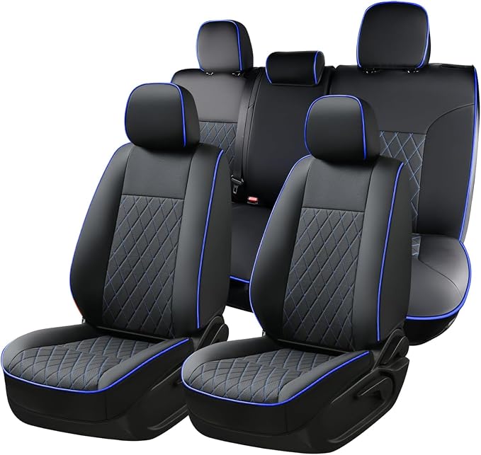 Faux Leather Seat Covers for Toyota Tacoma — Full Set — Blue