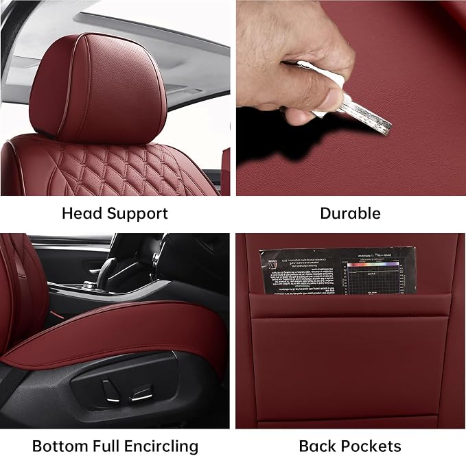 Universal Seat Covers — Front Seat — Red / Burgundy