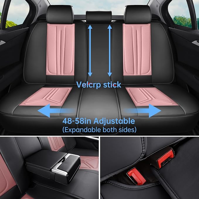 Universal Seat Covers — Full Set — Pink / Black