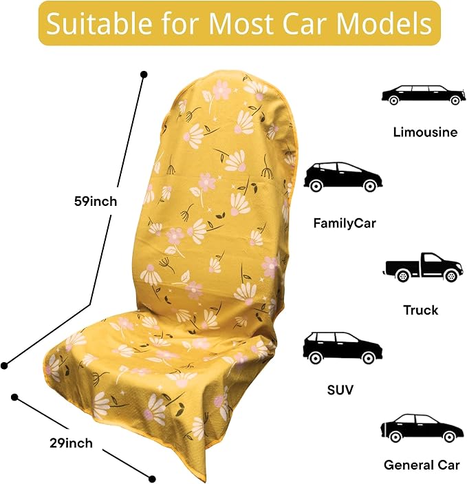 Car Seat Covers — Front Seat — Yellow
