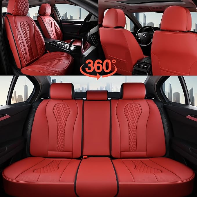 Universal Seat Covers — Full Set — Red