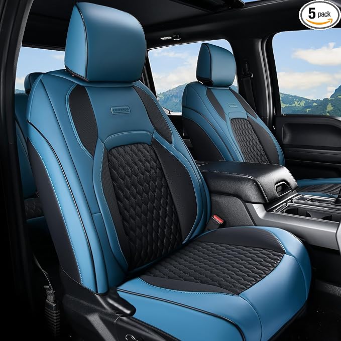 Faux Leather Seat Covers for Chevrolet Silverado / GMC Sierra — Full Set — Blue