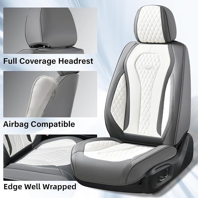 Universal Seat Covers — Full Set — White