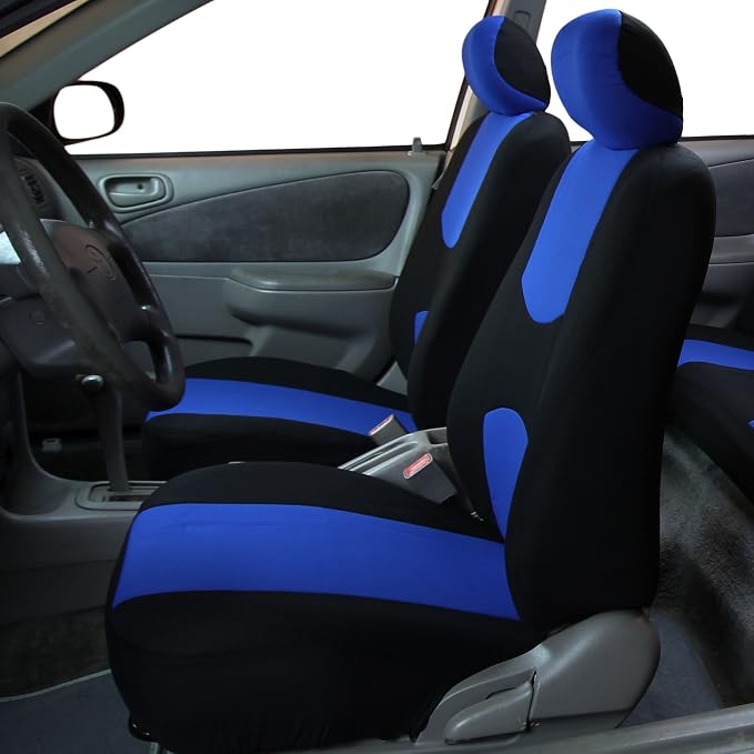 Universal Fabric Seat Covers — Front Seat — Blue