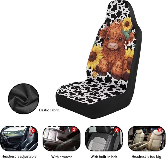 Car Seat Covers — Front Seat — Black