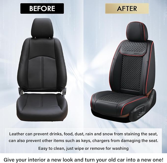 Universal Seat Covers — Full Set — Black / Red