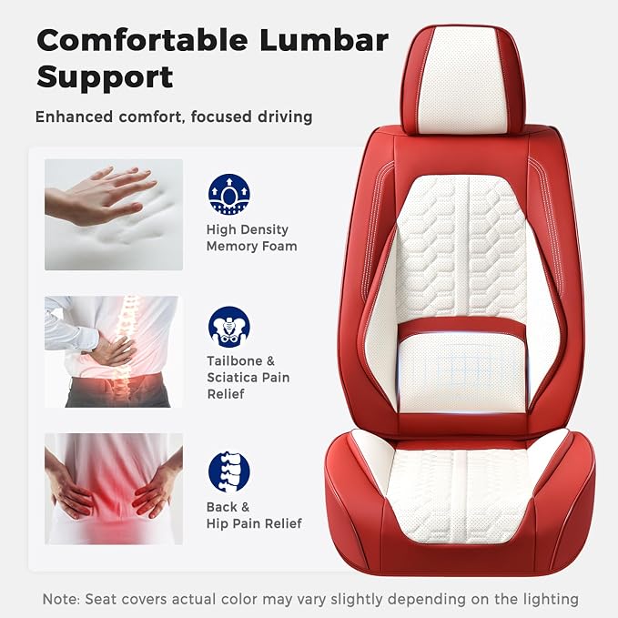Universal Seat Covers — Front Seat — Red / White