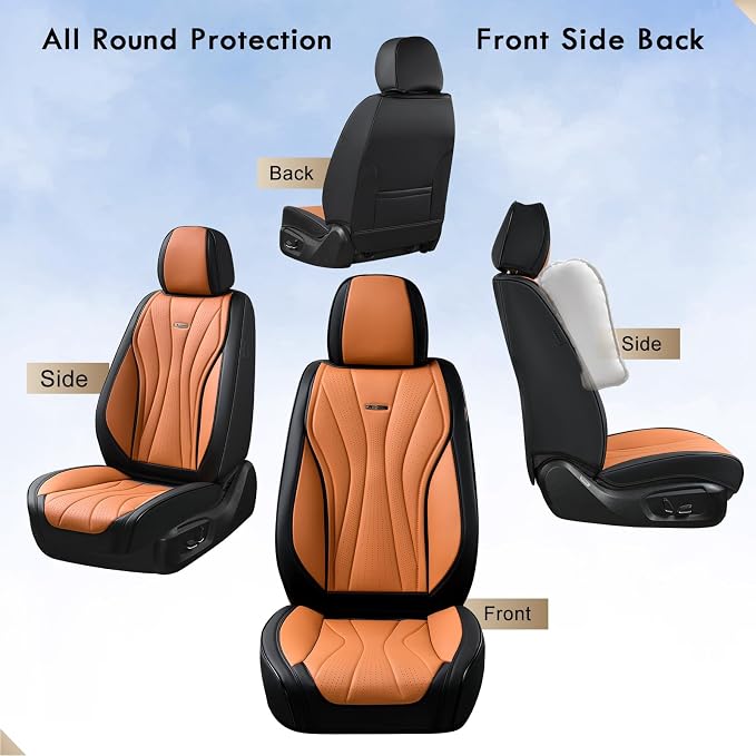 Universal Seat Covers — Full Set — Black / Brown