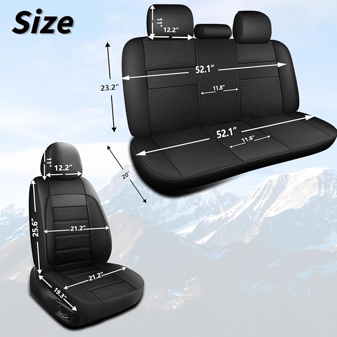 Universal Fabric Seat Covers — Front Seat — Black