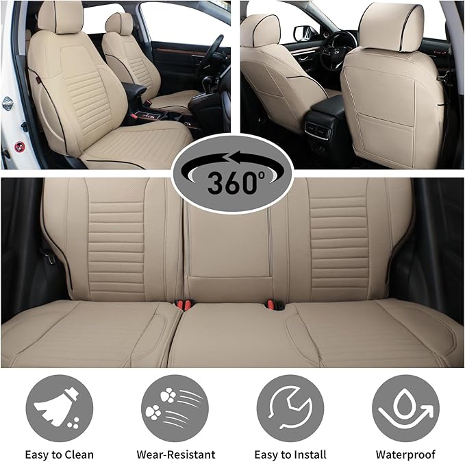 Faux Leather Seat Covers for Honda CR-V — Full Set — Beige