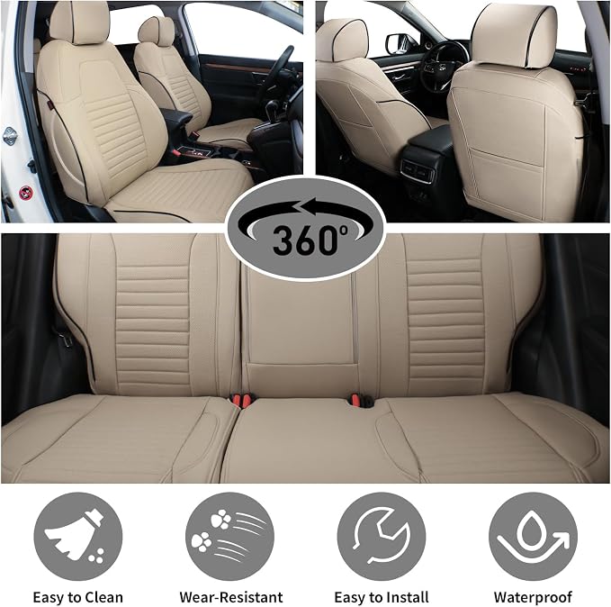 Faux Leather Seat Covers for Honda CR-V — Full Set — Beige