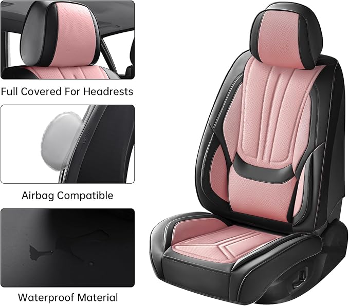 Universal Seat Covers — Full Set — Pink / Black