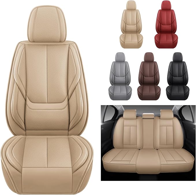Universal Seat Covers — Full Set — Black / Beige