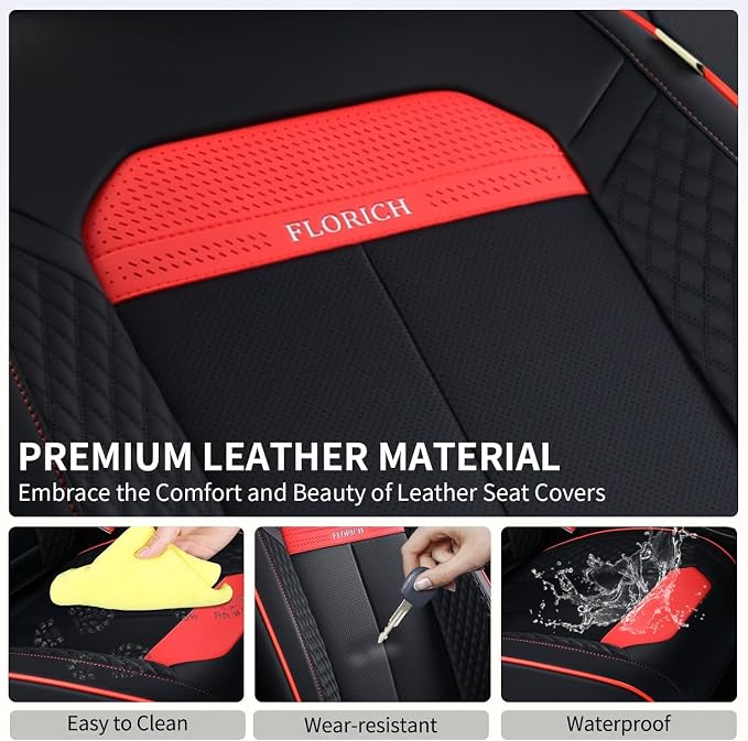 Car Seat Covers — Front Seat — Black / Red
