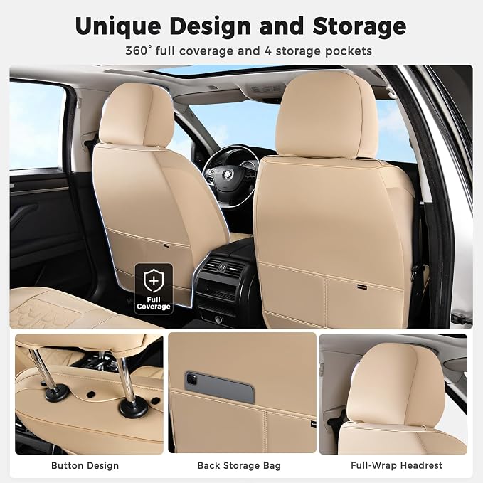 Universal Seat Covers — Full Set — Beige