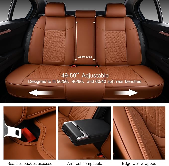 Universal Seat Covers — Full Set — Brown
