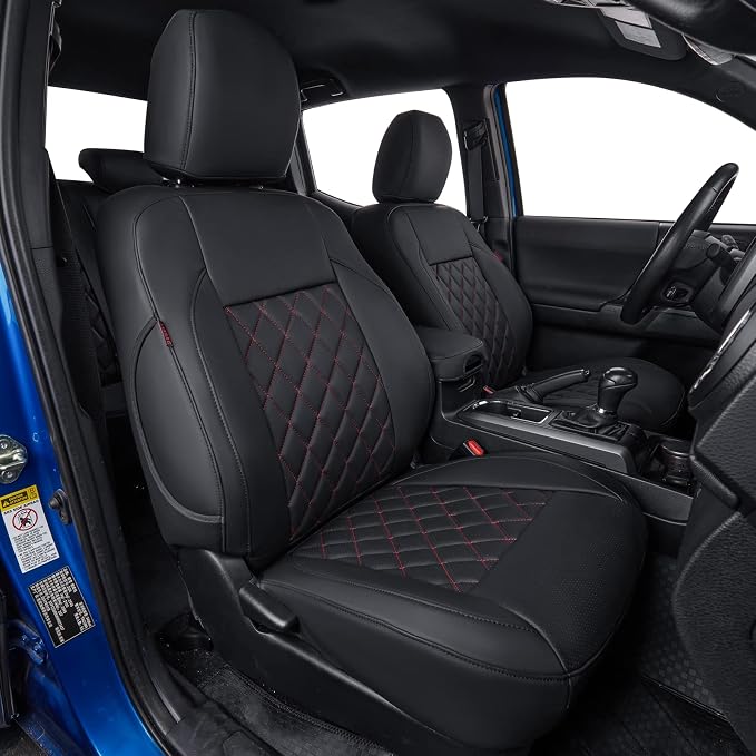 Faux Leather Seat Covers for Toyota Tacoma — Full Set — Black