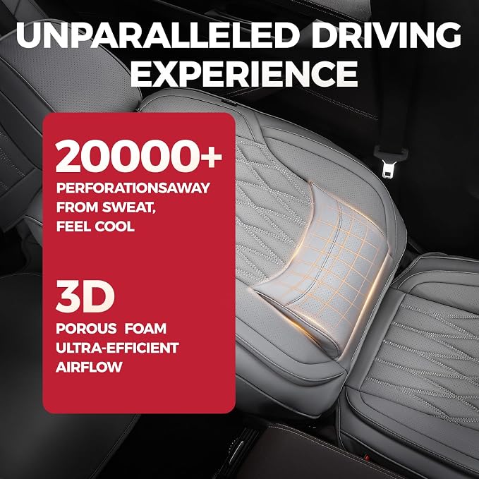 Universal Faux Leather Seat Covers — Full Set — Gray