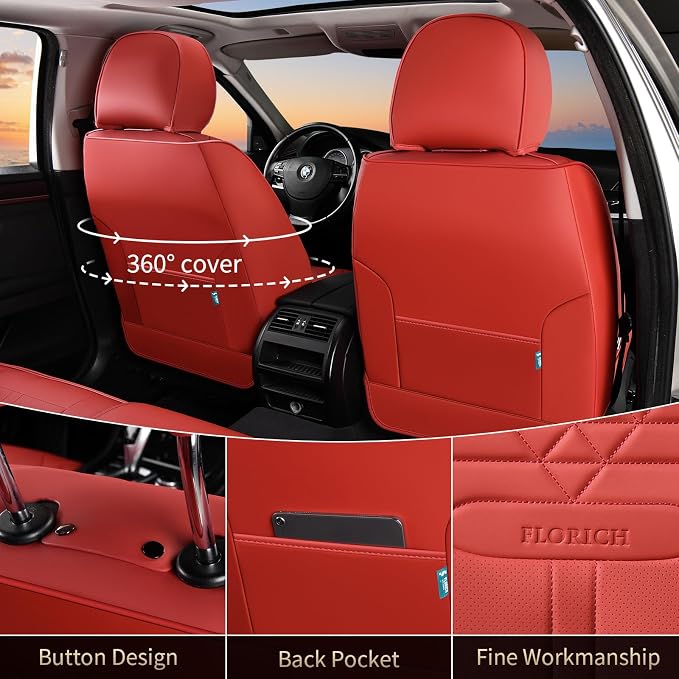 Universal Seat Covers — Front Seat — Red