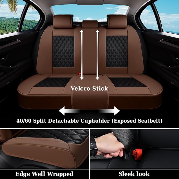 Universal Faux Leather Seat Covers — Full Set