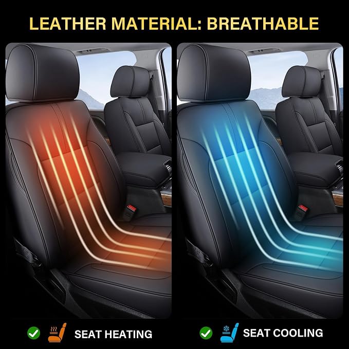 Faux Leather Seat Covers for Chevrolet Silverado / GMC Sierra — Full Set — Black