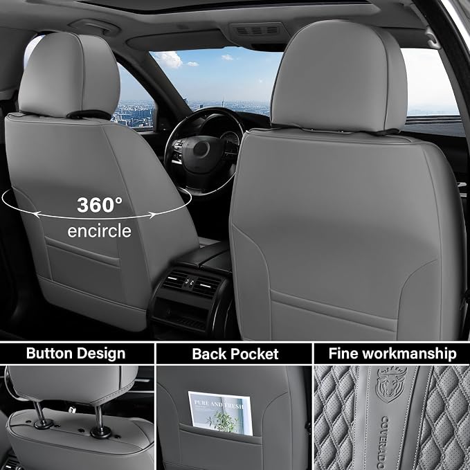 Universal Seat Covers — Full Set — Gray