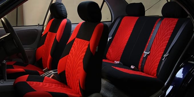 Universal Seat Covers — Full Set — Red