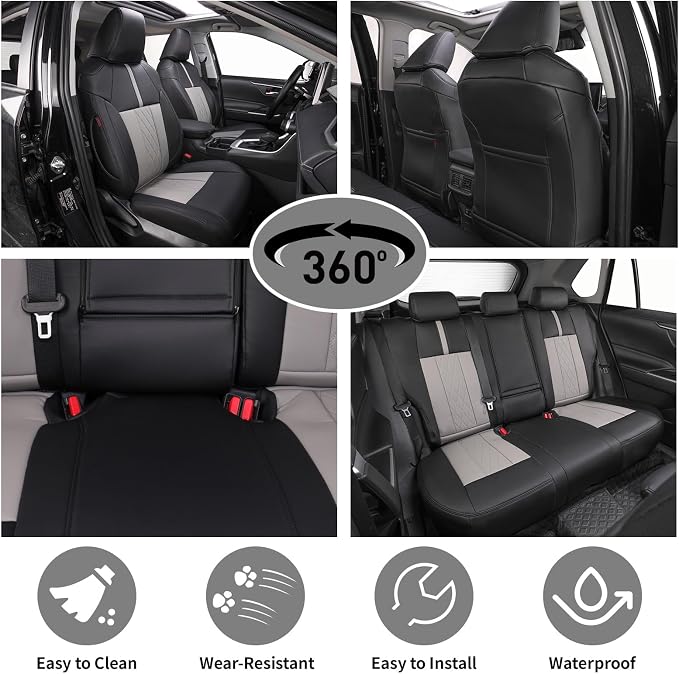 Faux Leather Seat Covers for Toyota 4Runner — Full Set — Black / Gray