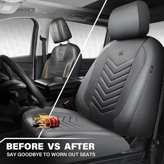 Universal Fabric Seat Covers — Front Seat — Gray
