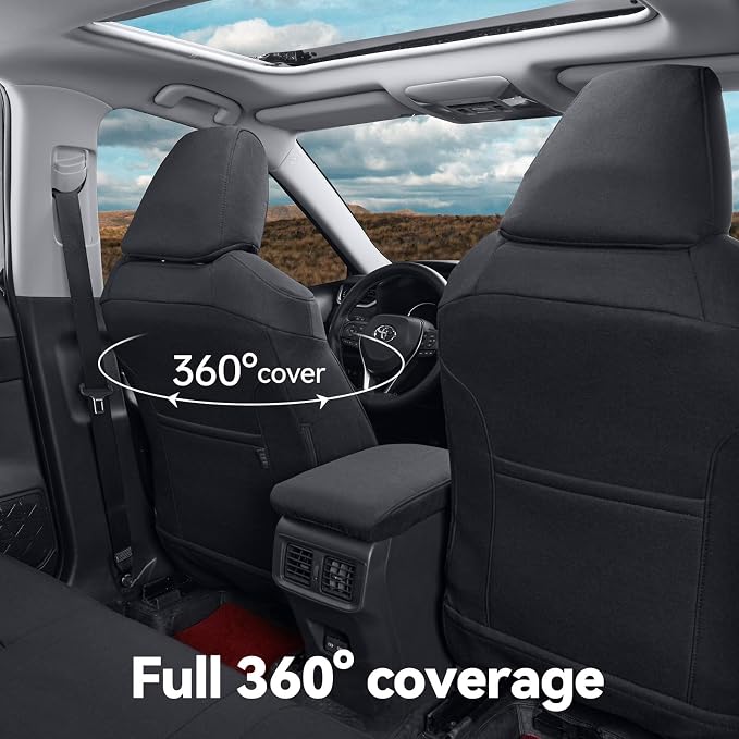 Fabric Seat Covers for Toyota Tacoma — Front Seat — Black