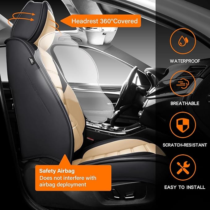 Universal Seat Covers — Front Seat — Beige