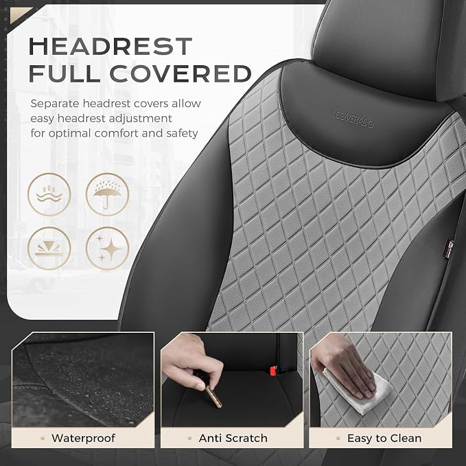 Universal Seat Covers — Front Seat — Black / Gray