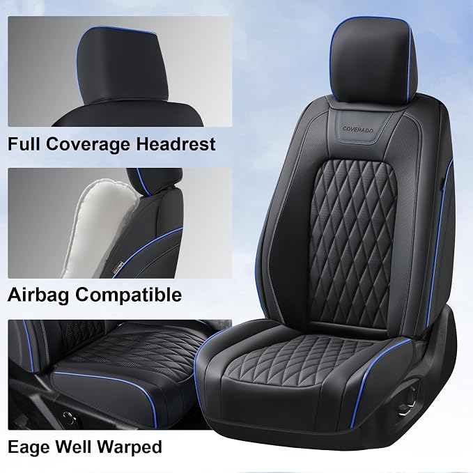 Seat Covers for Multiple Vehicles — Full Set — Blue