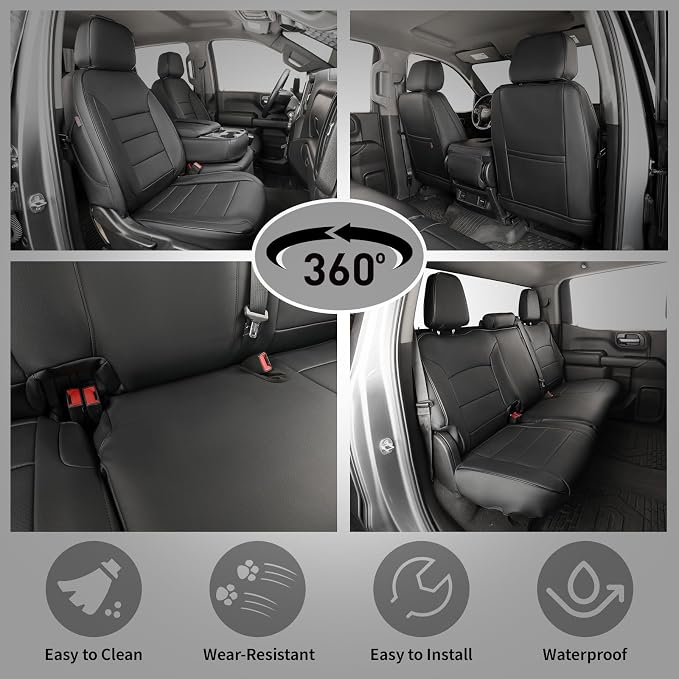 Faux Leather Seat Covers for Chevrolet Silverado — Black