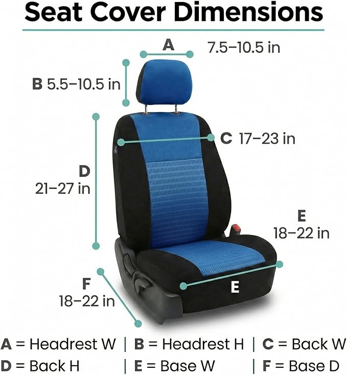 Universal Seat Covers — Front Seat — Blue