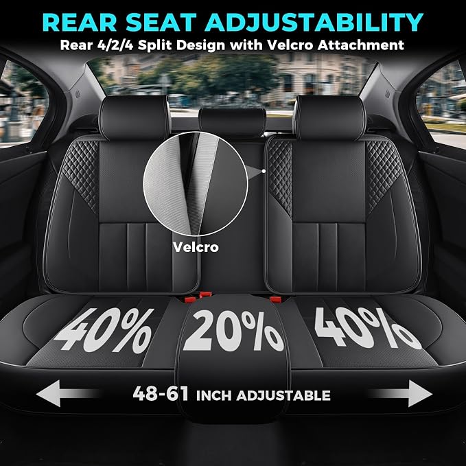 Universal Faux Leather Seat Covers — Black