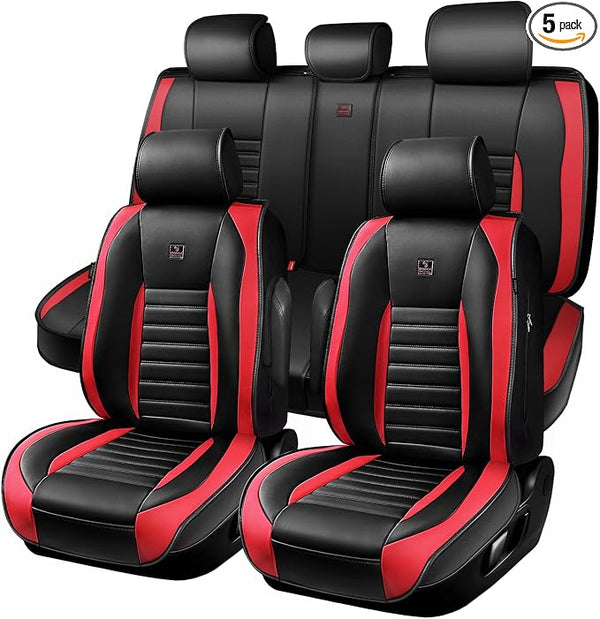 Universal Seat Covers โ Full Set โ Black / Red